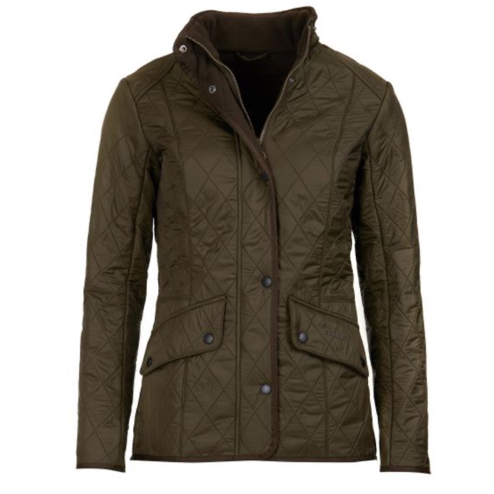 Barbour Cavarly Polarquilt Jacket in Dark Olive